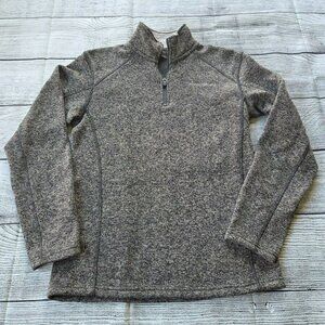 Eddie Bauer Men's Small 1/4 zip pullover sweater fleece lining warm winter top